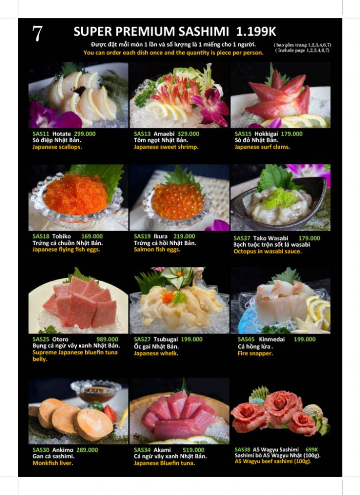Super Premium Sashimi 1199k